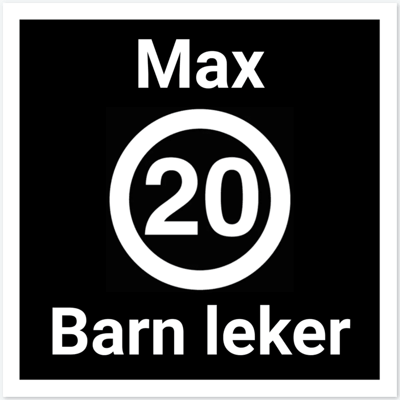 Barn leker skilt - 20km/t - Reflekterende overflate